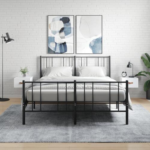 Væghængte sengeborde 2 stk. 35x35x20 cm hvid