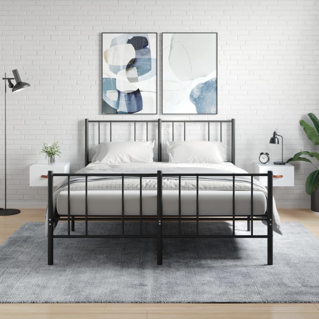 Væghængte sengeborde 2 stk. 50x36x25 cm hvid højglans