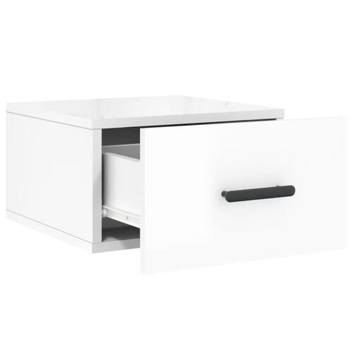 Væghængte sengeborde 2 stk. 50x36x25 cm hvid højglans