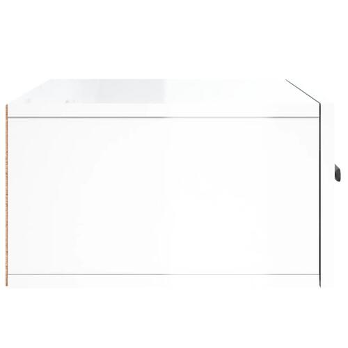 Væghængte sengeborde 2 stk. 50x36x25 cm hvid højglans