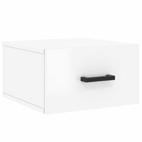 Væghængte sengeborde 2 stk. 50x36x25 cm hvid højglans