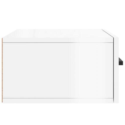 Væghængte sengeborde 2 stk. 50x36x25 cm hvid højglans