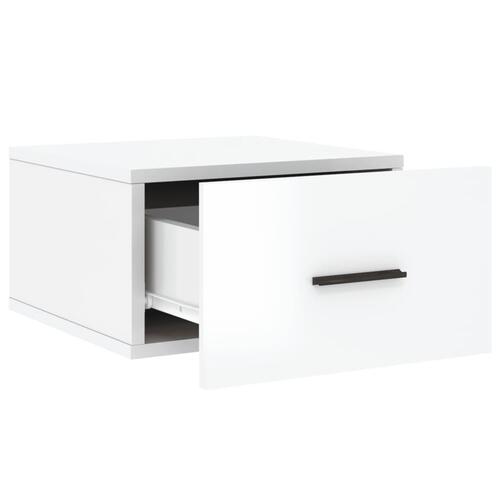 Væghængte sengeborde 2 stk. 50x36x25 cm hvid højglans