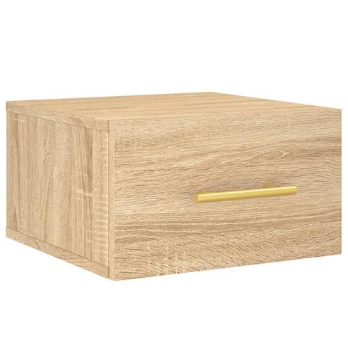 Væghængte sengeborde 2 stk. 35x35x20 cm sonoma-eg