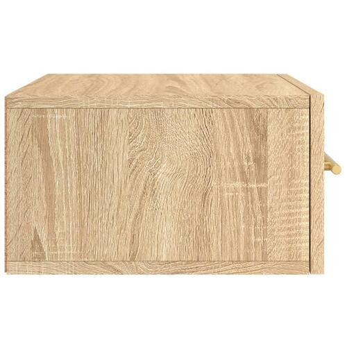 Væghængte sengeborde 2 stk. 35x35x20 cm sonoma-eg