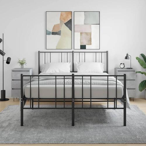 Sengeborde 2 stk. 40x35x69 cm konstrueret træ betongrå