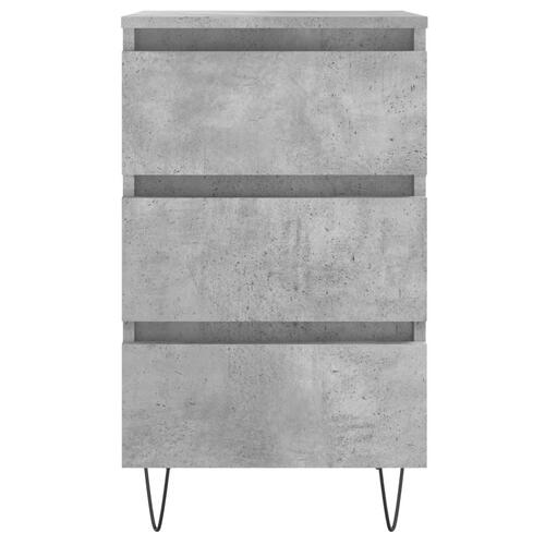 Sengeborde 2 stk. 40x35x69 cm konstrueret træ betongrå