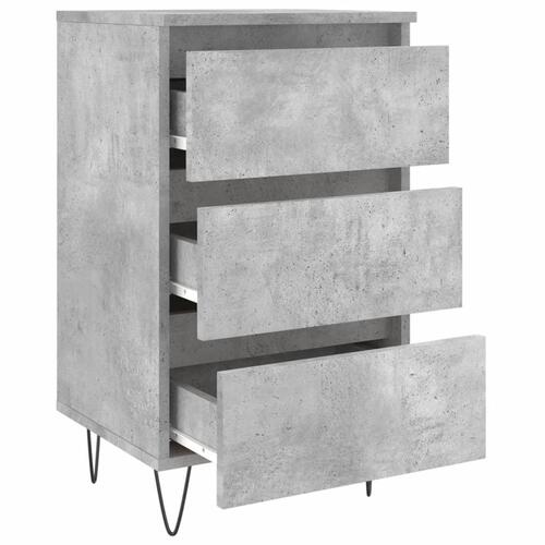 Sengeborde 2 stk. 40x35x69 cm konstrueret træ betongrå