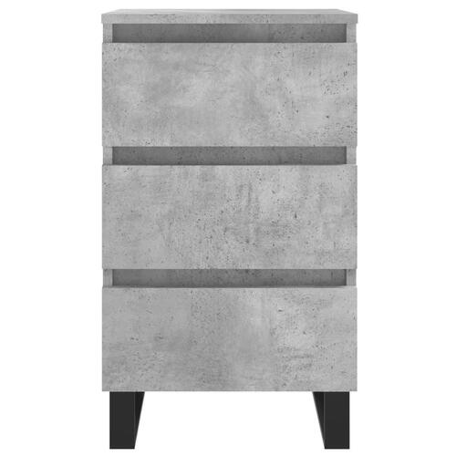 Sengeborde 2 stk. 40x35x69 cm konstrueret træ betongrå