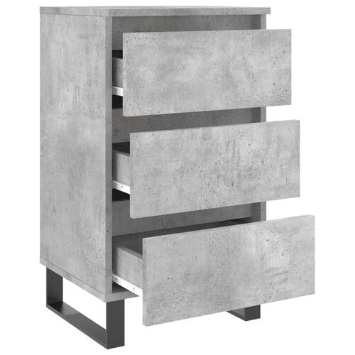Sengeborde 2 stk. 40x35x69 cm konstrueret træ betongrå