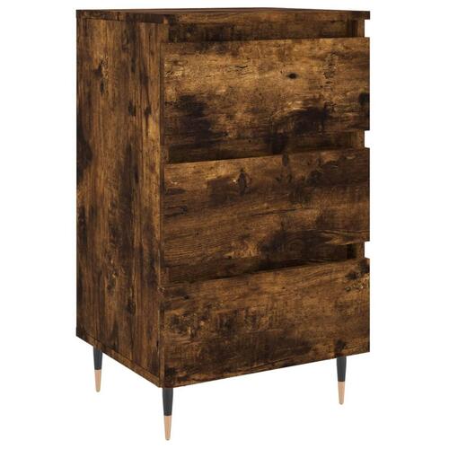 Sengebord 40x35x69 cm konstrueret træ røget egetræsfarve