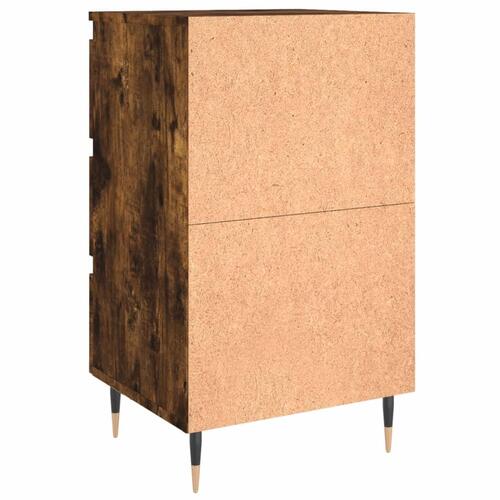 Sengebord 40x35x69 cm konstrueret træ røget egetræsfarve