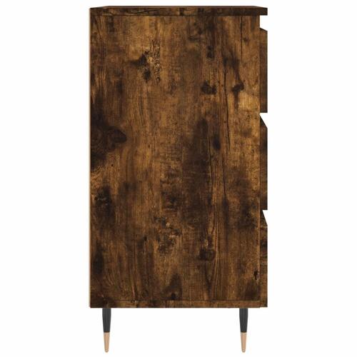 Sengeborde 2 stk. 40x35x69 cm konstrueret træ røget egetræ