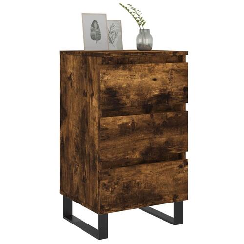 Sengeborde 2 stk. 40x35x69 cm konstrueret træ røget egetræ