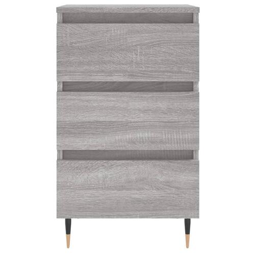 Sengeborde 2 stk. 40x35x69 cm konstrueret træ grå sonoma-eg