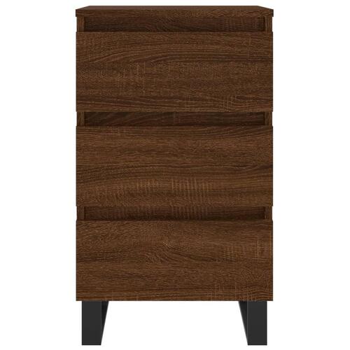 Sengeborde 2 stk. 40x35x69 cm konstrueret træ brunt egetræ