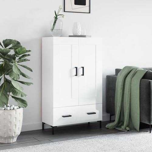Skab 69,5x31x115 cm konstrueret træ hvid højglans