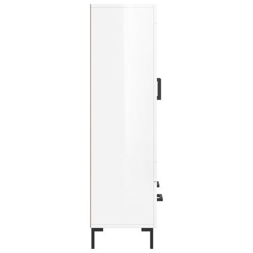 Skab 69,5x31x115 cm konstrueret træ hvid højglans