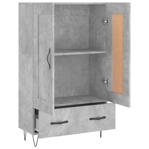 Skab 69,5x31x115 cm konstrueret træ betongrå