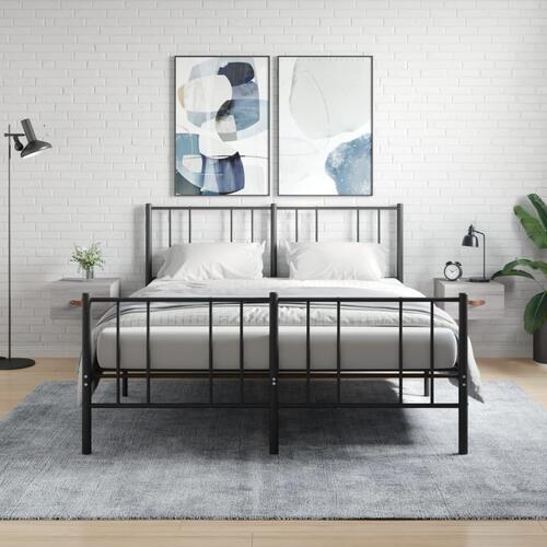 Væghængte sengeborde 2 stk. 35x35x20 cm grå sonoma-eg