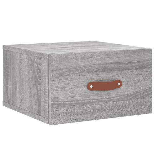 Væghængte sengeborde 2 stk. 35x35x20 cm grå sonoma-eg