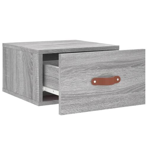 Væghængte sengeborde 2 stk. 35x35x20 cm grå sonoma-eg