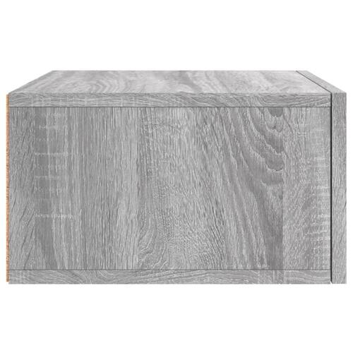 Væghængte sengeborde 2 stk. 35x35x20 cm grå sonoma-eg