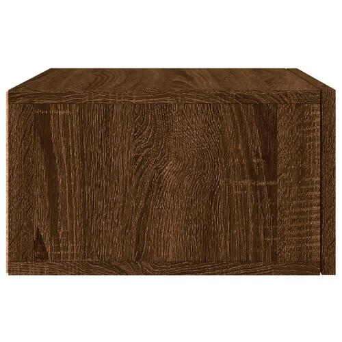 Væghængte sengeborde 2 stk. 35x35x20 cm brun egetræsfarve