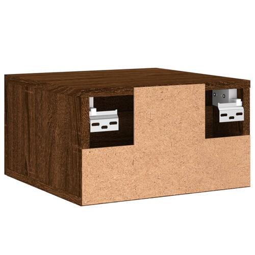 Væghængte sengeborde 2 stk. 35x35x20 cm brun egetræsfarve