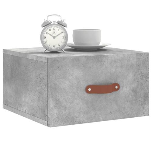 Væghængte sengeborde 2 stk. 35x35x20 cm betongrå