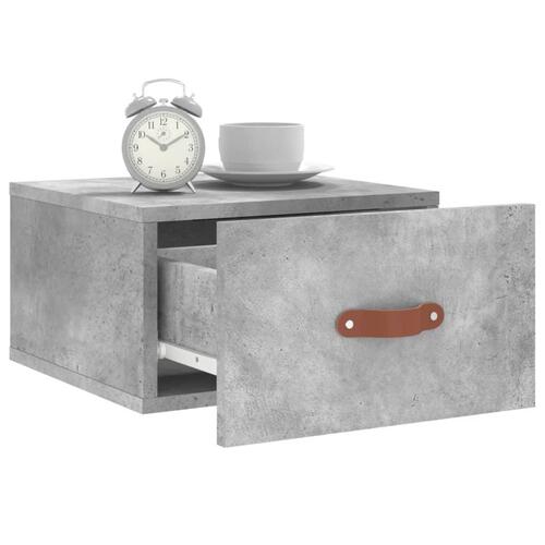 Væghængte sengeborde 2 stk. 35x35x20 cm betongrå