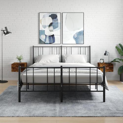 Væghængte sengeborde 2 stk. 35x35x20 cm røget egetræsfarve