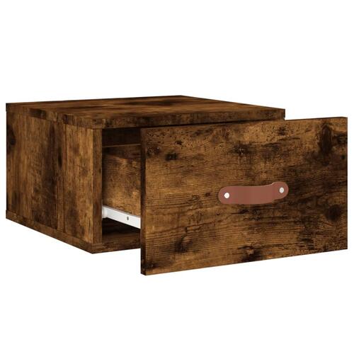 Væghængte sengeborde 2 stk. 35x35x20 cm røget egetræsfarve