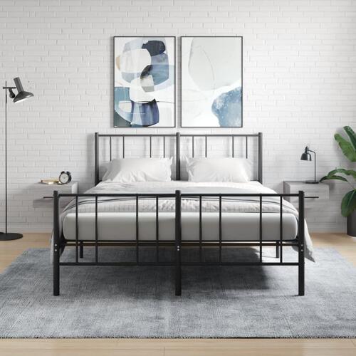 Væghængte sengeborde 2 stk. 35x35x20 cm grå sonoma-eg