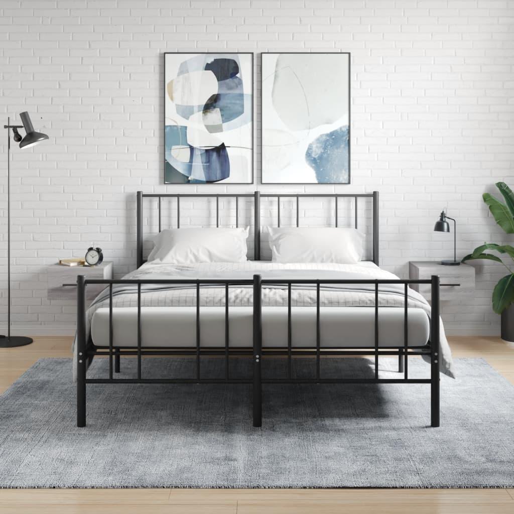 Væghængte sengeborde 2 stk. 35x35x20 cm grå sonoma-eg