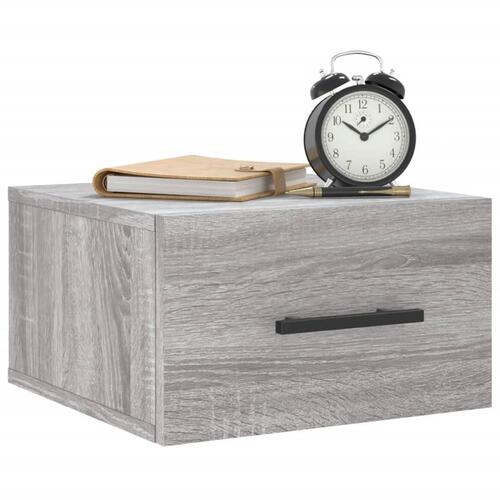 Væghængte sengeborde 2 stk. 35x35x20 cm grå sonoma-eg