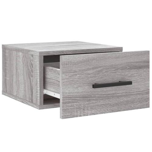Væghængte sengeborde 2 stk. 35x35x20 cm grå sonoma-eg