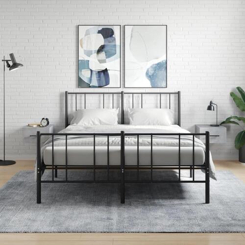 Væghængte sengeborde 2 stk. 35x35x20 cm betongrå