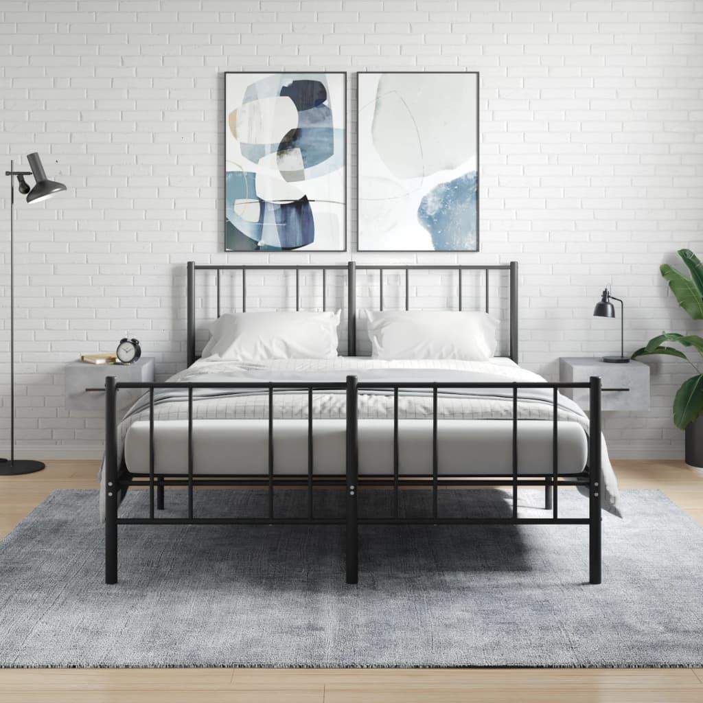 Væghængte sengeborde 2 stk. 35x35x20 cm betongrå