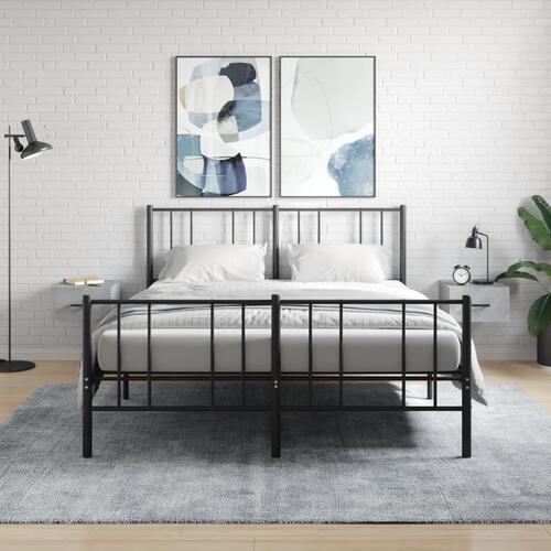 Væghængte sengeborde 2 stk. 35x35x20 cm betongrå