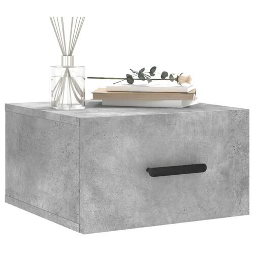 Væghængte sengeborde 2 stk. 35x35x20 cm betongrå