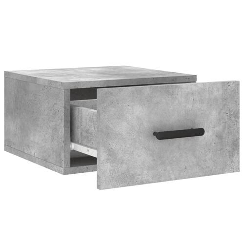 Væghængte sengeborde 2 stk. 35x35x20 cm betongrå