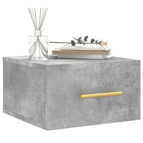 Væghængte sengeborde 2 stk. 35x35x20 cm betongrå