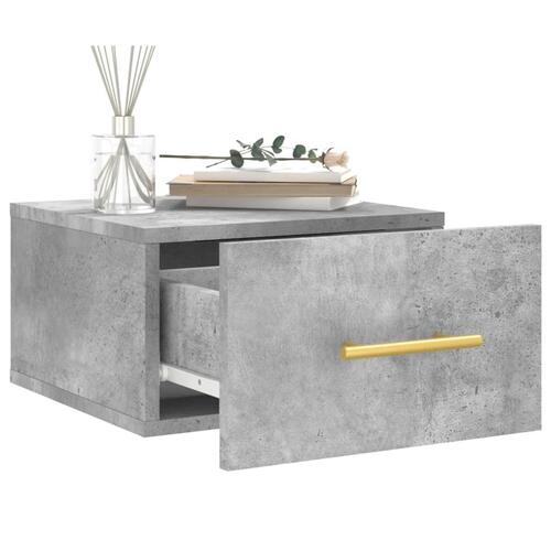 Væghængte sengeborde 2 stk. 35x35x20 cm betongrå