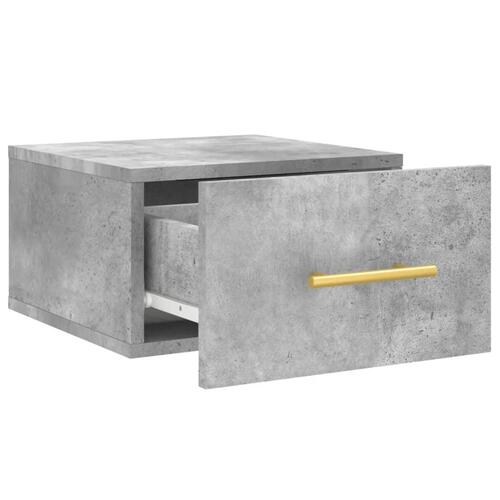 Væghængte sengeborde 2 stk. 35x35x20 cm betongrå