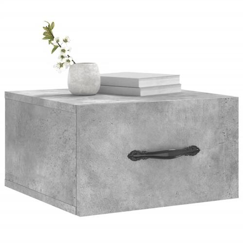 Væghængte sengeborde 2 stk. 35x35x20 cm betongrå