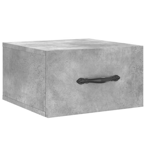 Væghængte sengeborde 2 stk. 35x35x20 cm betongrå