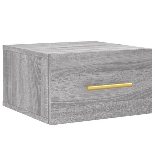 Væghængte sengeborde 2 stk. 35x35x20 cm grå sonoma-eg