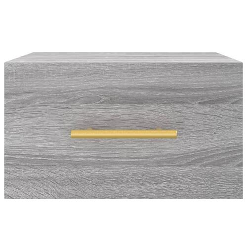 Væghængte sengeborde 2 stk. 35x35x20 cm grå sonoma-eg