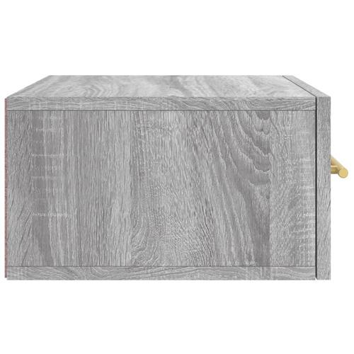 Væghængte sengeborde 2 stk. 35x35x20 cm grå sonoma-eg